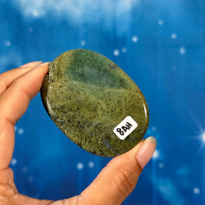 Moss Agate Flat Palmstone – 0.042 kg