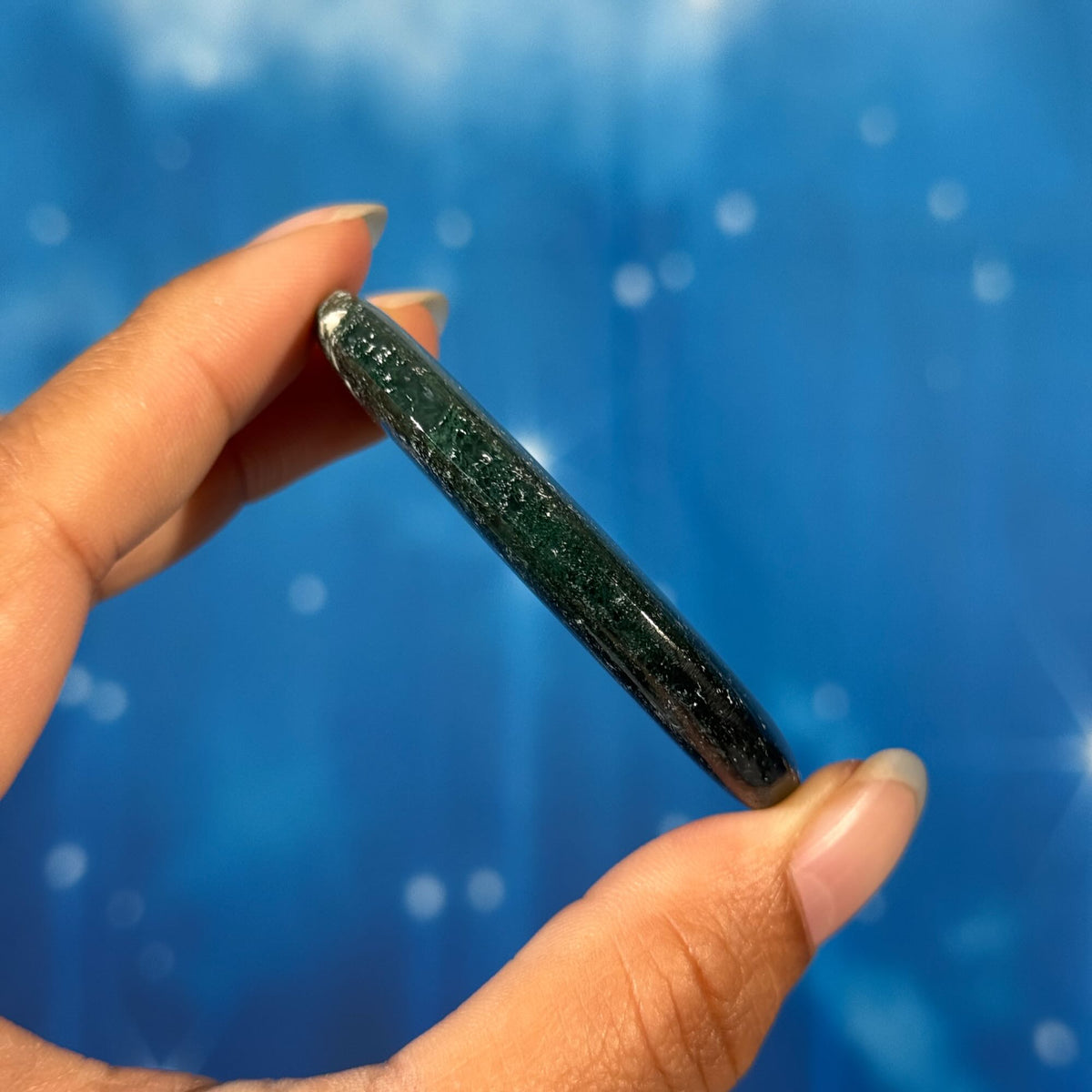 Moss Agate Flat Palmstone – 0.039 kg