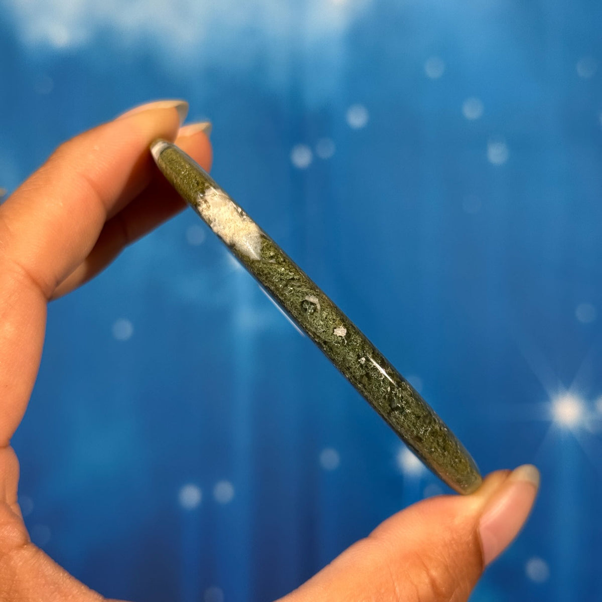 Moss Agate Flat Palmstone – 0.051 kg