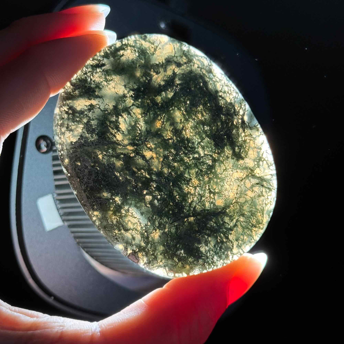 Moss Agate Flat Palmstone – 0.059 kg