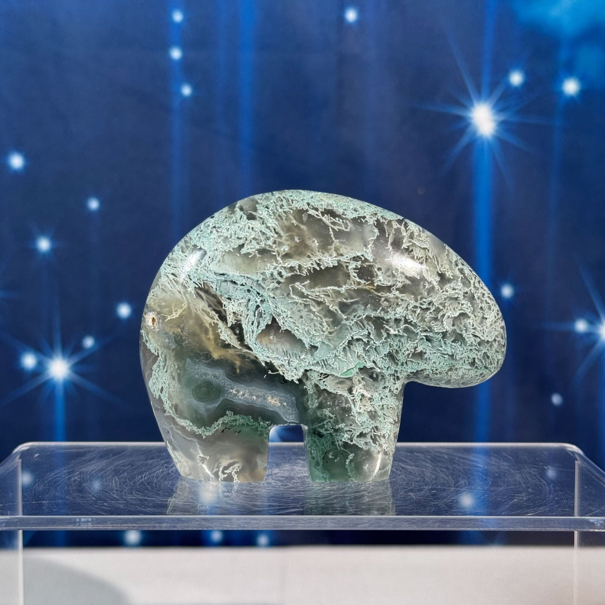 Moss Agate Bear – 0.164 kg