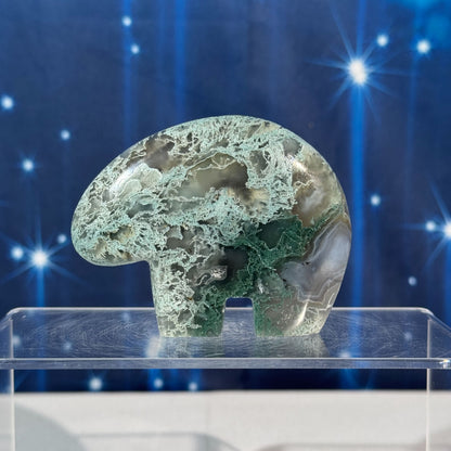 Moss Agate Bear – 0.164 kg