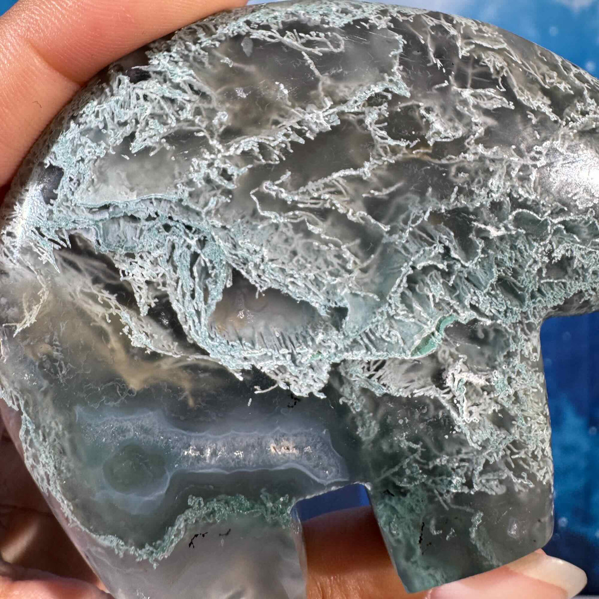 Moss Agate Bear – 0.164 kg