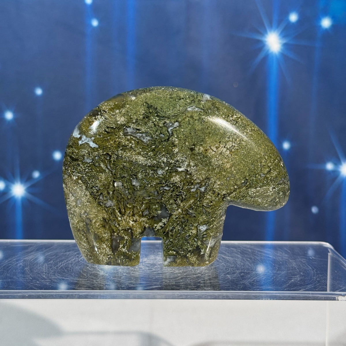 Moss Agate Bear – 0.162 kg