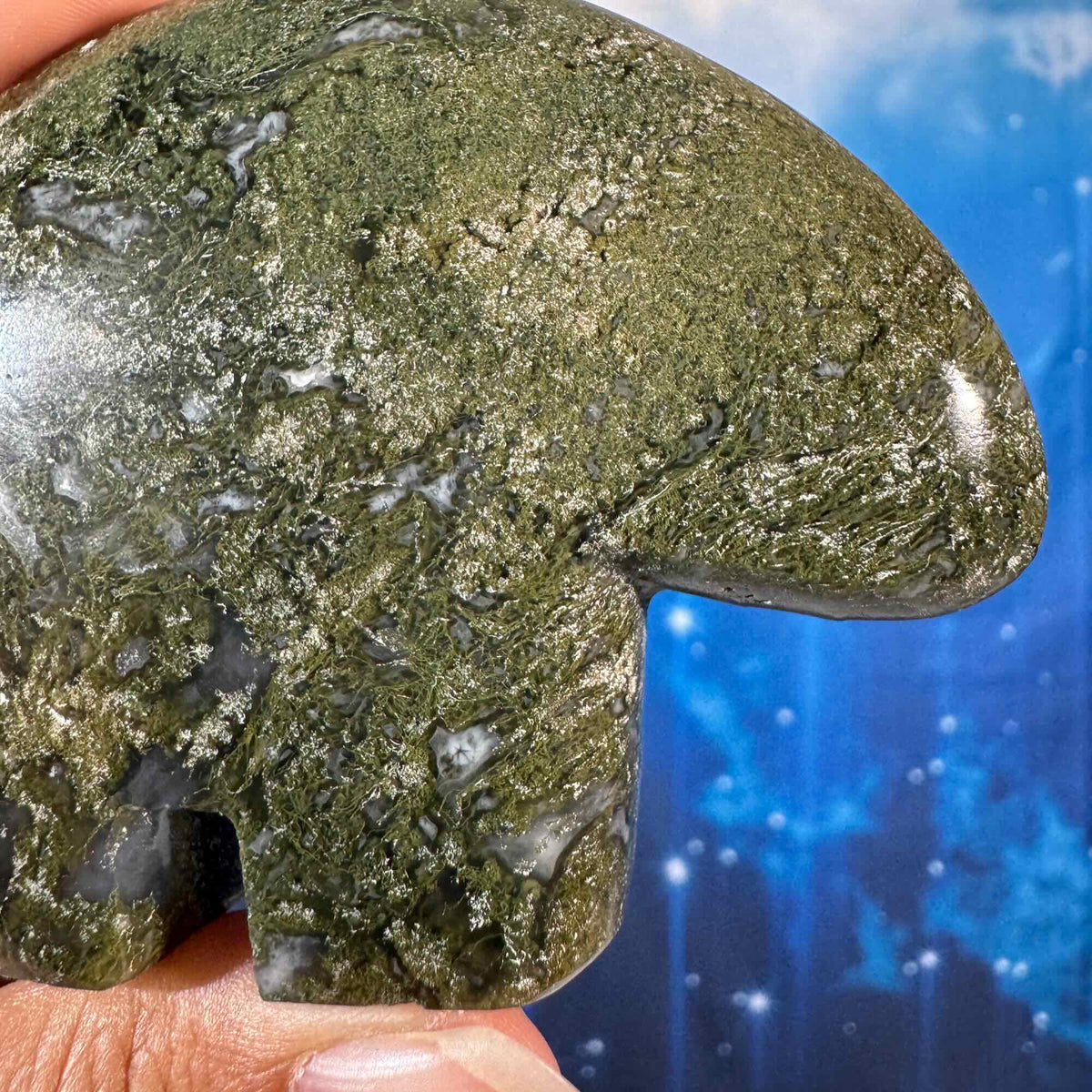 Moss Agate Bear – 0.162 kg