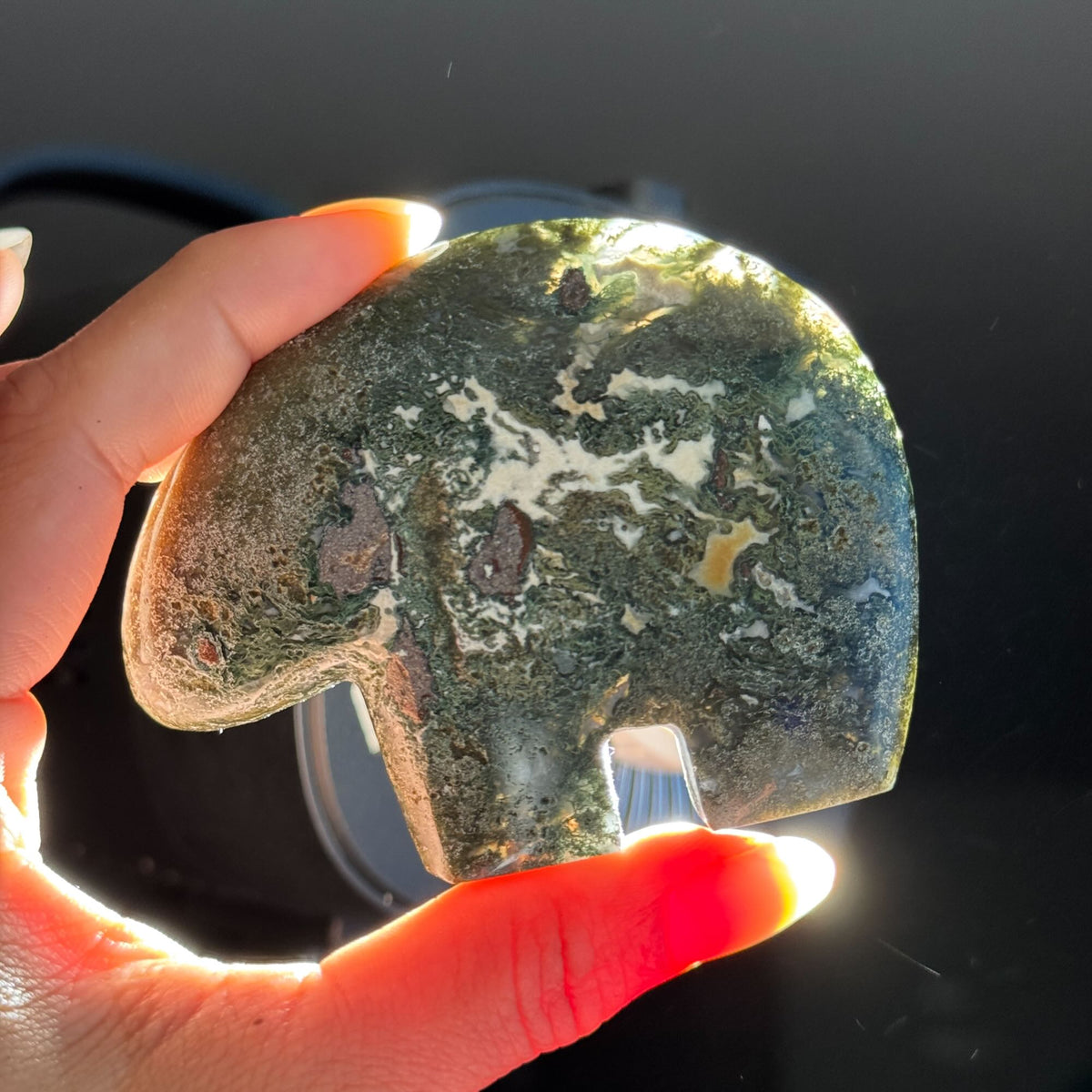 Moss Agate Bear – 0.162 kg