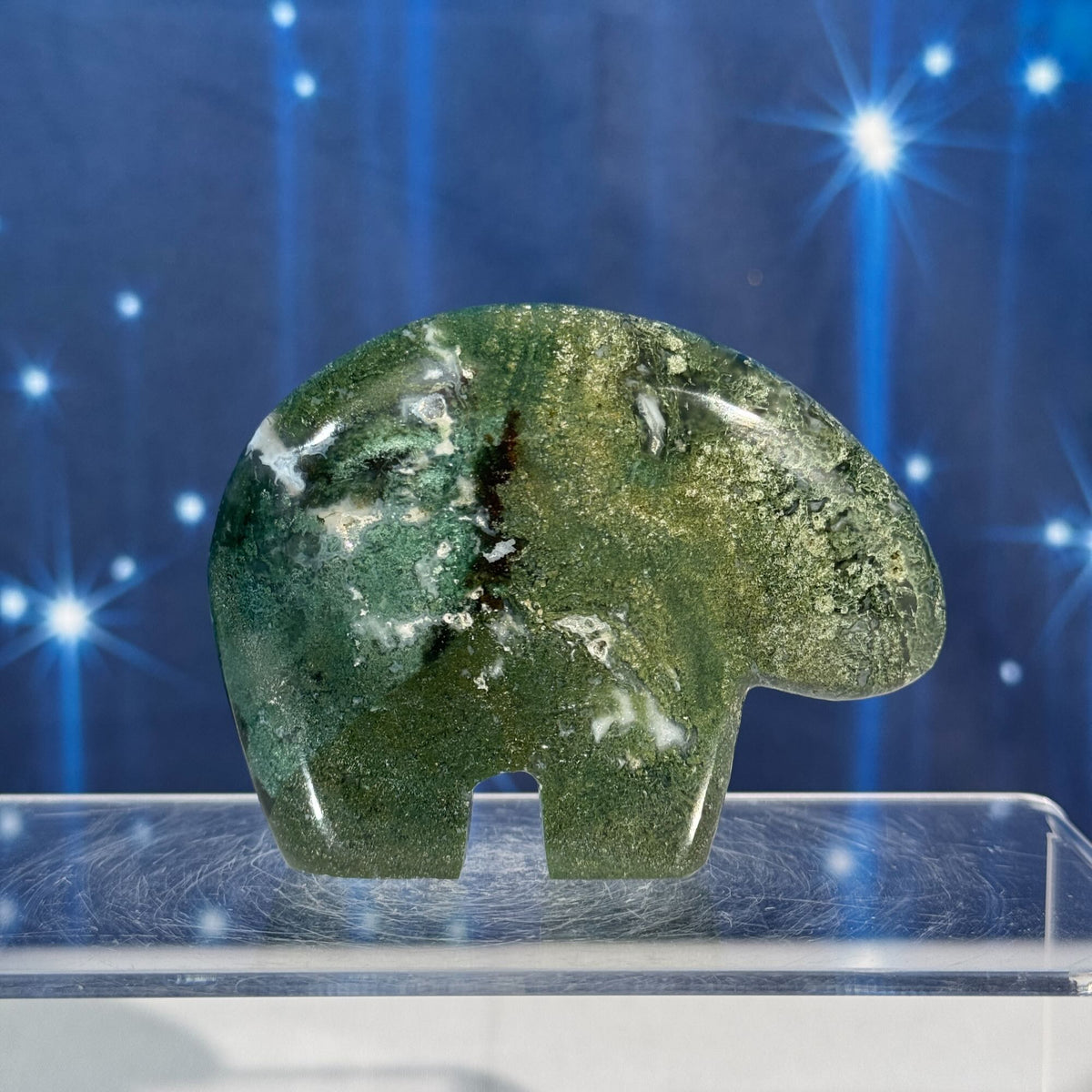 Moss Agate Bear – 0.162 kg