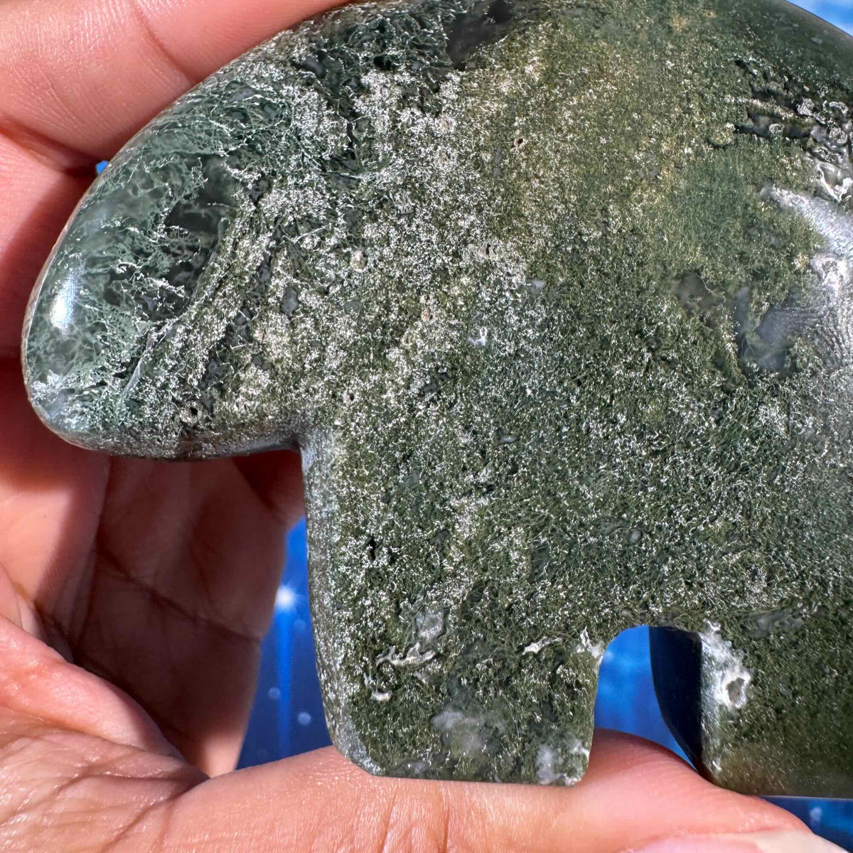 Moss Agate Bear – 0.162 kg