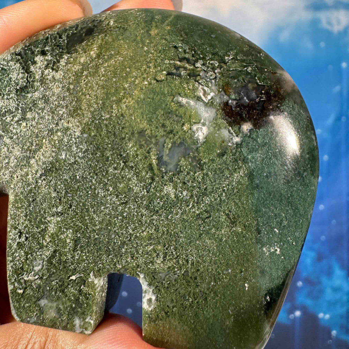Moss Agate Bear – 0.162 kg