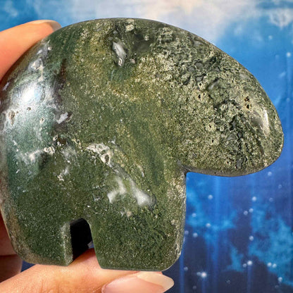 Moss Agate Bear – 0.162 kg