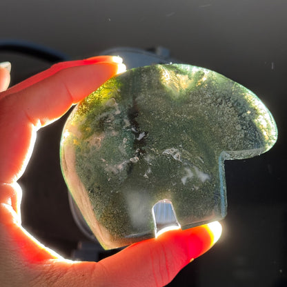 Moss Agate Bear – 0.162 kg