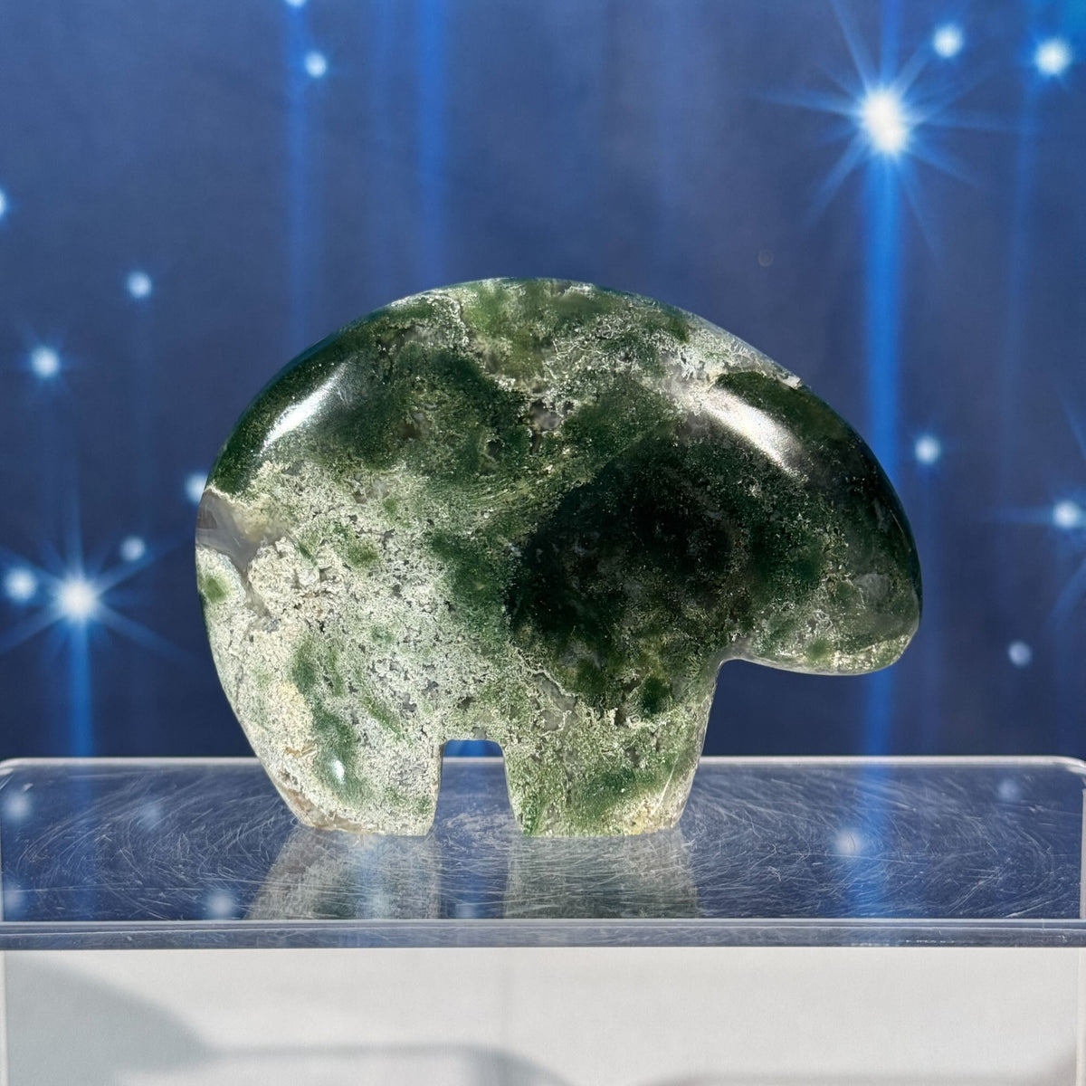 Moss Agate Bear – 0.153 kg