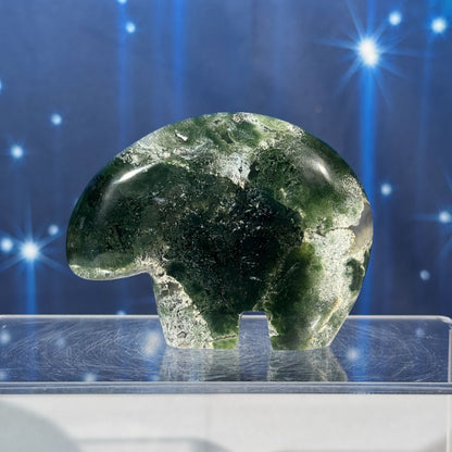 Moss Agate Bear – 0.153 kg