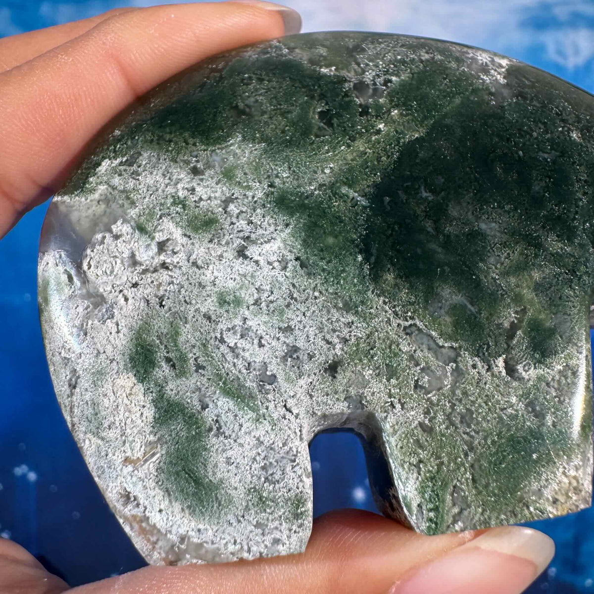 Moss Agate Bear – 0.153 kg