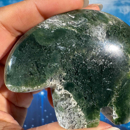 Moss Agate Bear – 0.153 kg