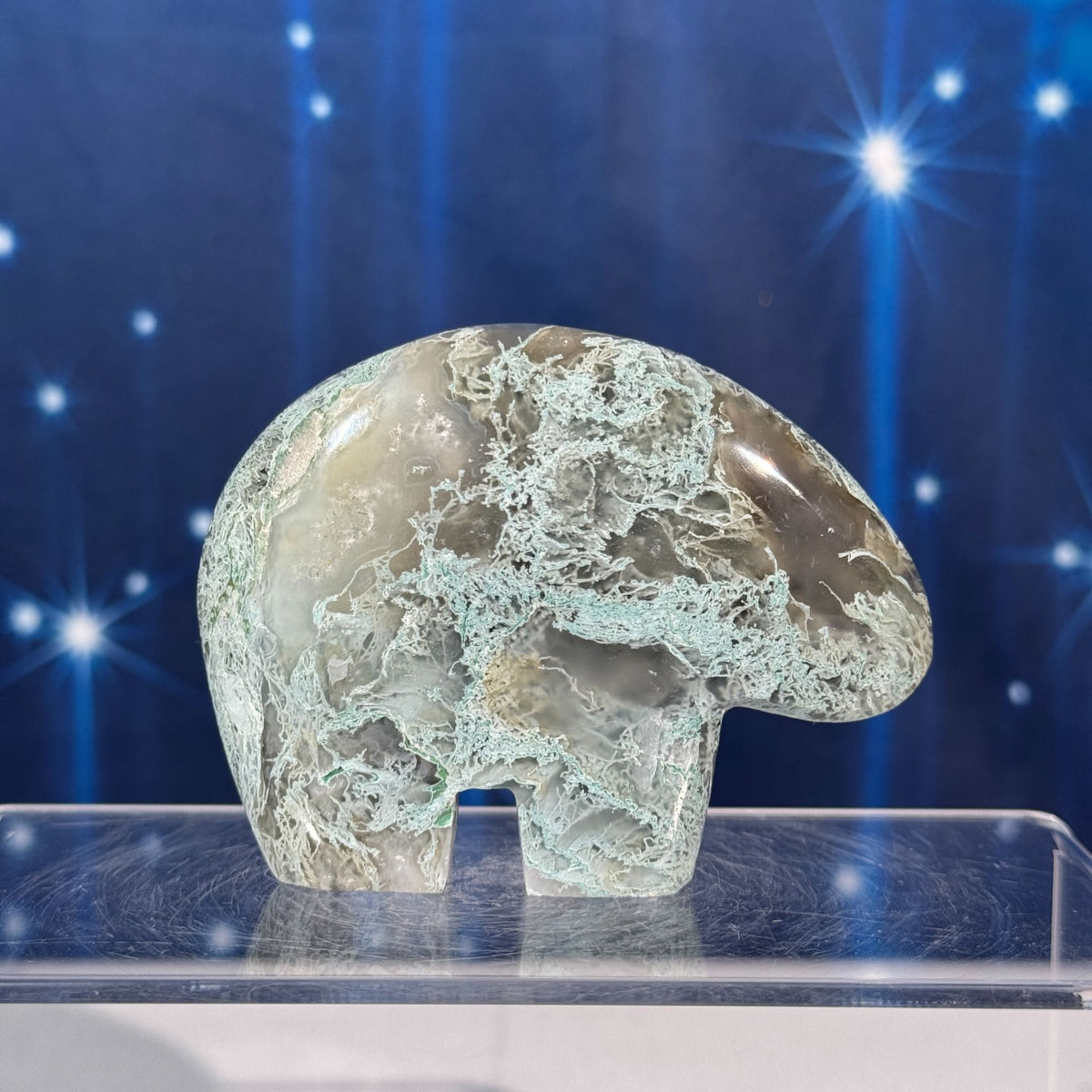 Moss Agate Bear – 0.147 kg