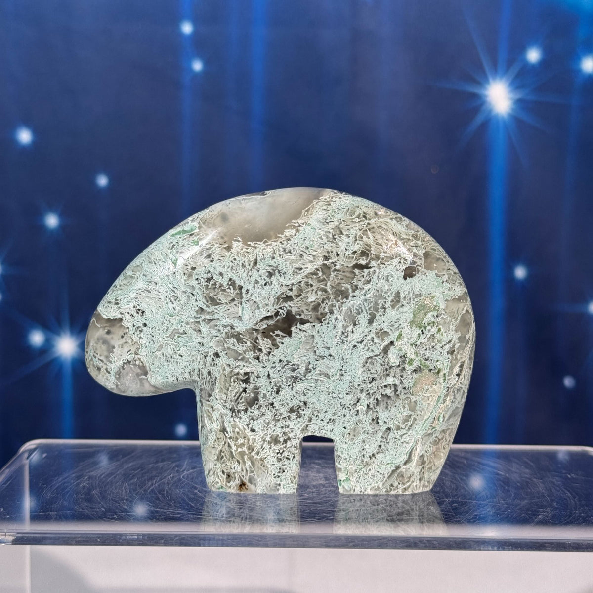 Moss Agate Bear – 0.147 kg