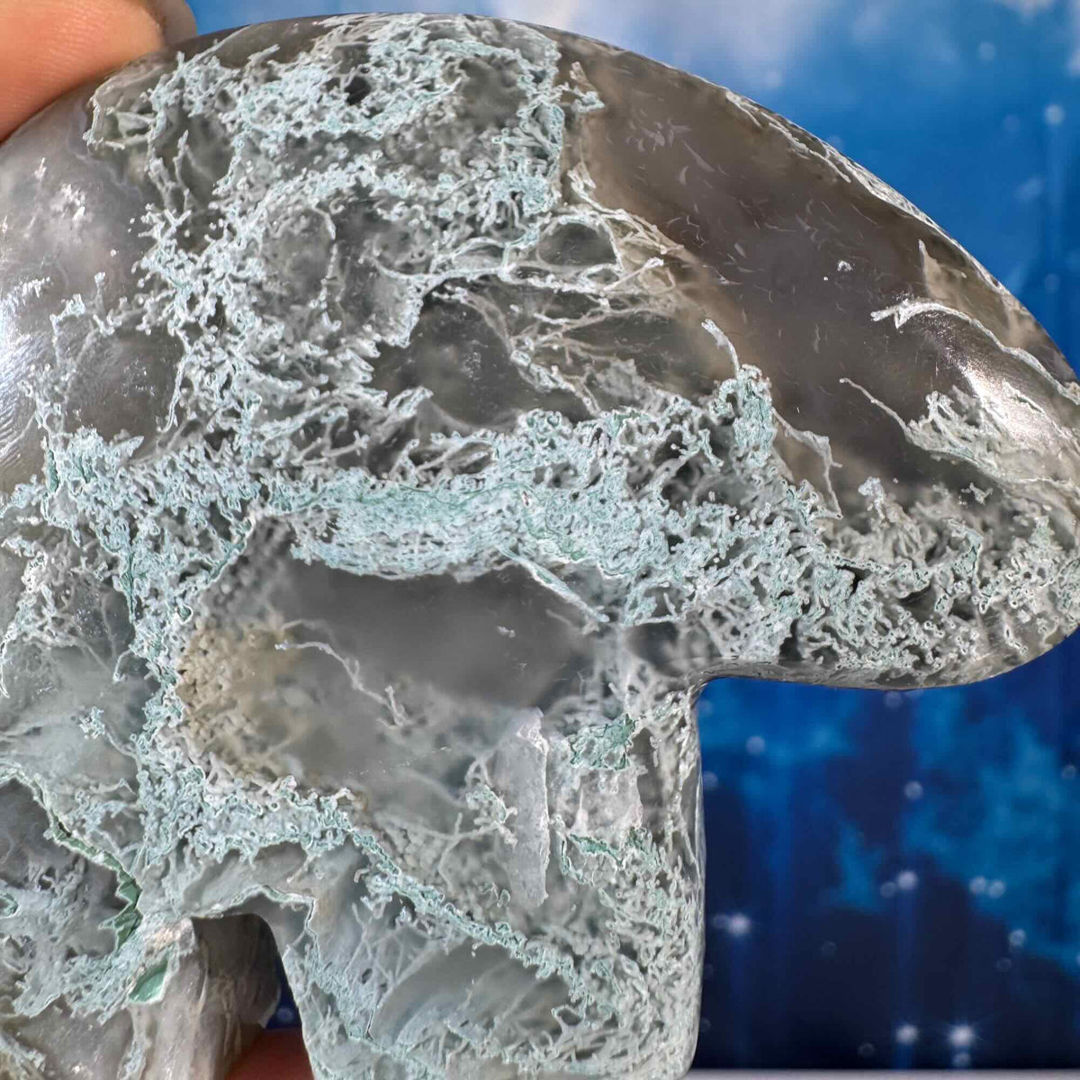Moss Agate Bear – 0.147 kg