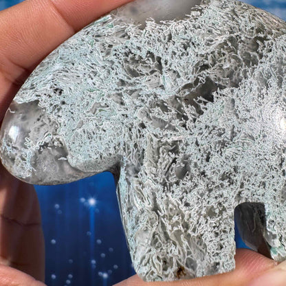 Moss Agate Bear – 0.147 kg
