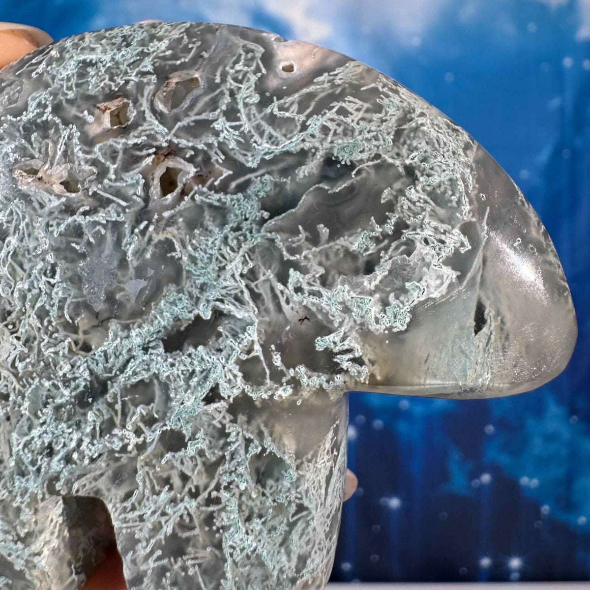 Moss Agate Bear – 0.147 kg