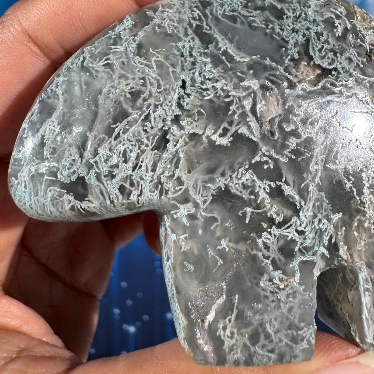 Moss Agate Bear – 0.147 kg