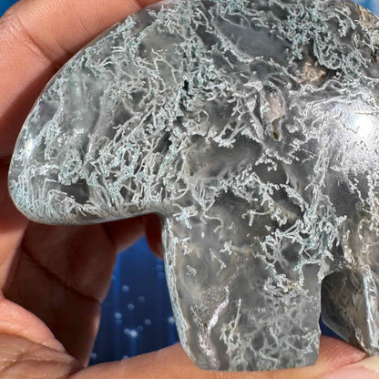 Moss Agate Bear – 0.147 kg