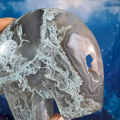 Moss Agate Bear – 0.147 kg