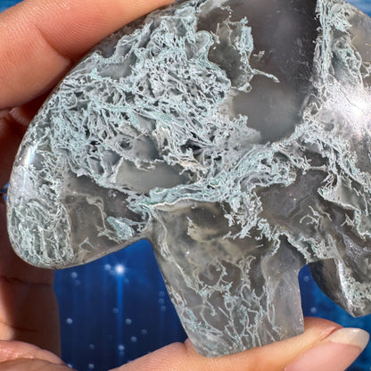 Moss Agate Bear – 0.147 kg