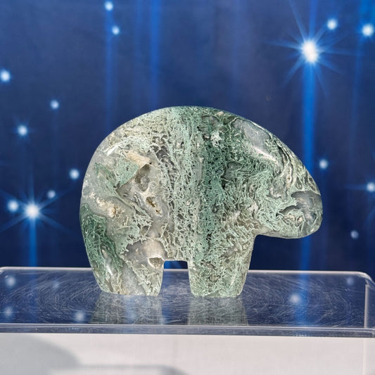 Moss Agate Bear – 0.145 kg