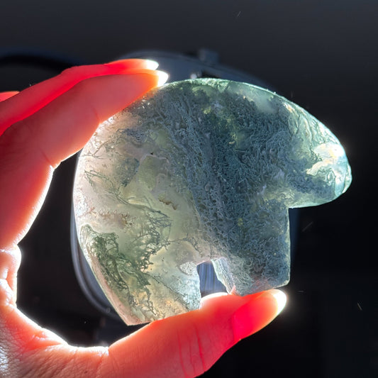 Moss Agate Bear – 0.145 kg