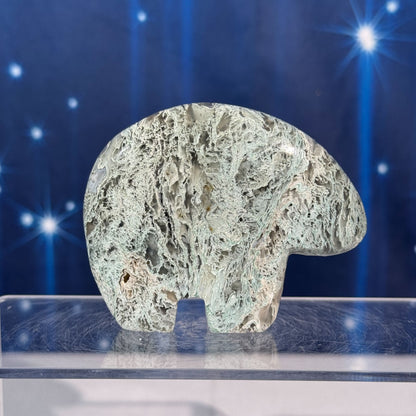 Moss Agate Bear – 0.128 kg