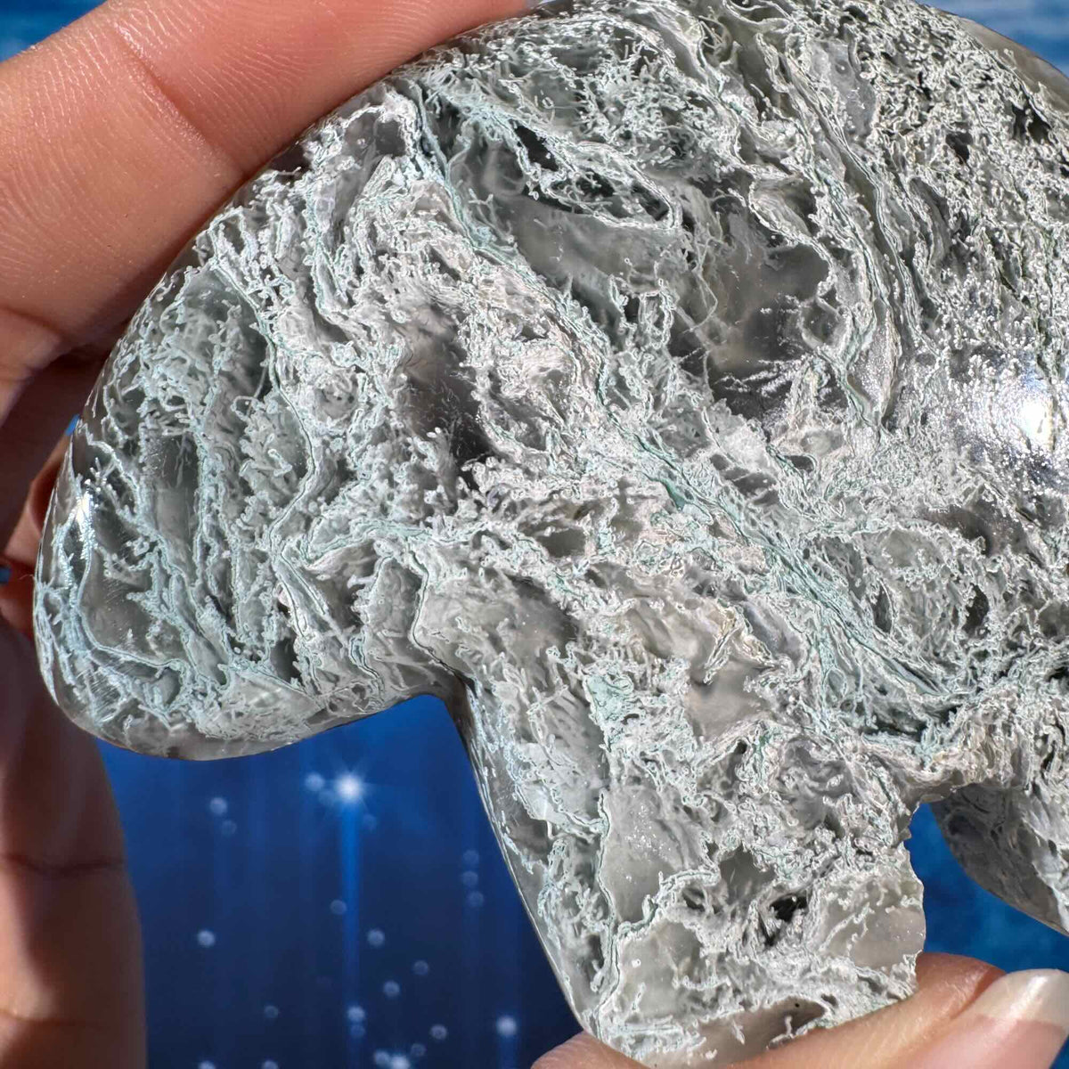 Moss Agate Bear – 0.128 kg