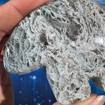 Moss Agate Bear – 0.128 kg