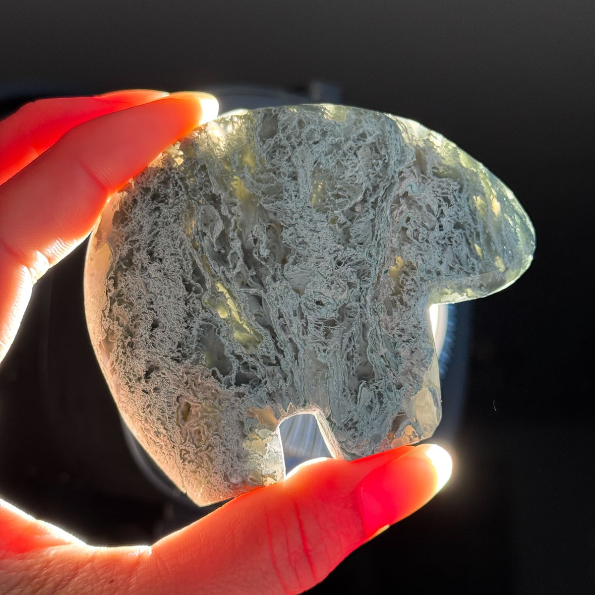 Moss Agate Bear – 0.128 kg