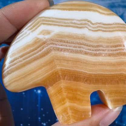 Orange Calcite Bear – 0.147 kg