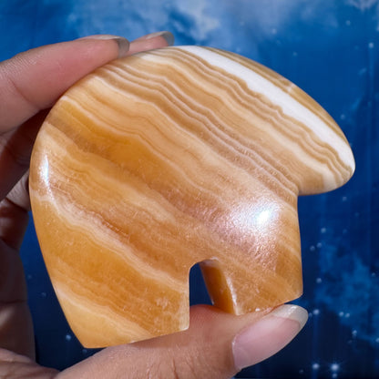 Orange Calcite Bear – 0.173 kg