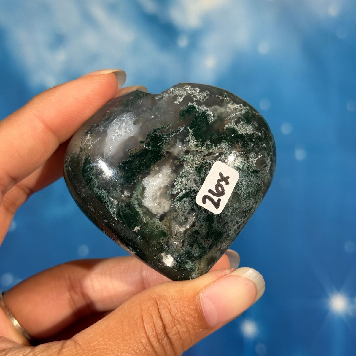 Moss Agate Heart – 0.119 kg