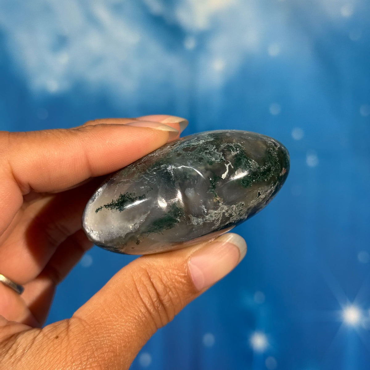 Moss Agate Heart – 0.119 kg