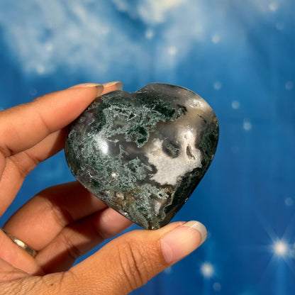 Moss Agate Heart – 0.119 kg