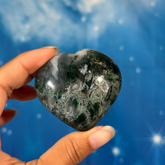 Moss Agate Heart – 0.113 kg