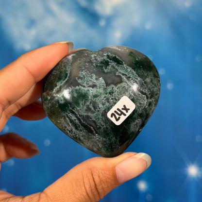 Moss Agate Heart – 0.113 kg