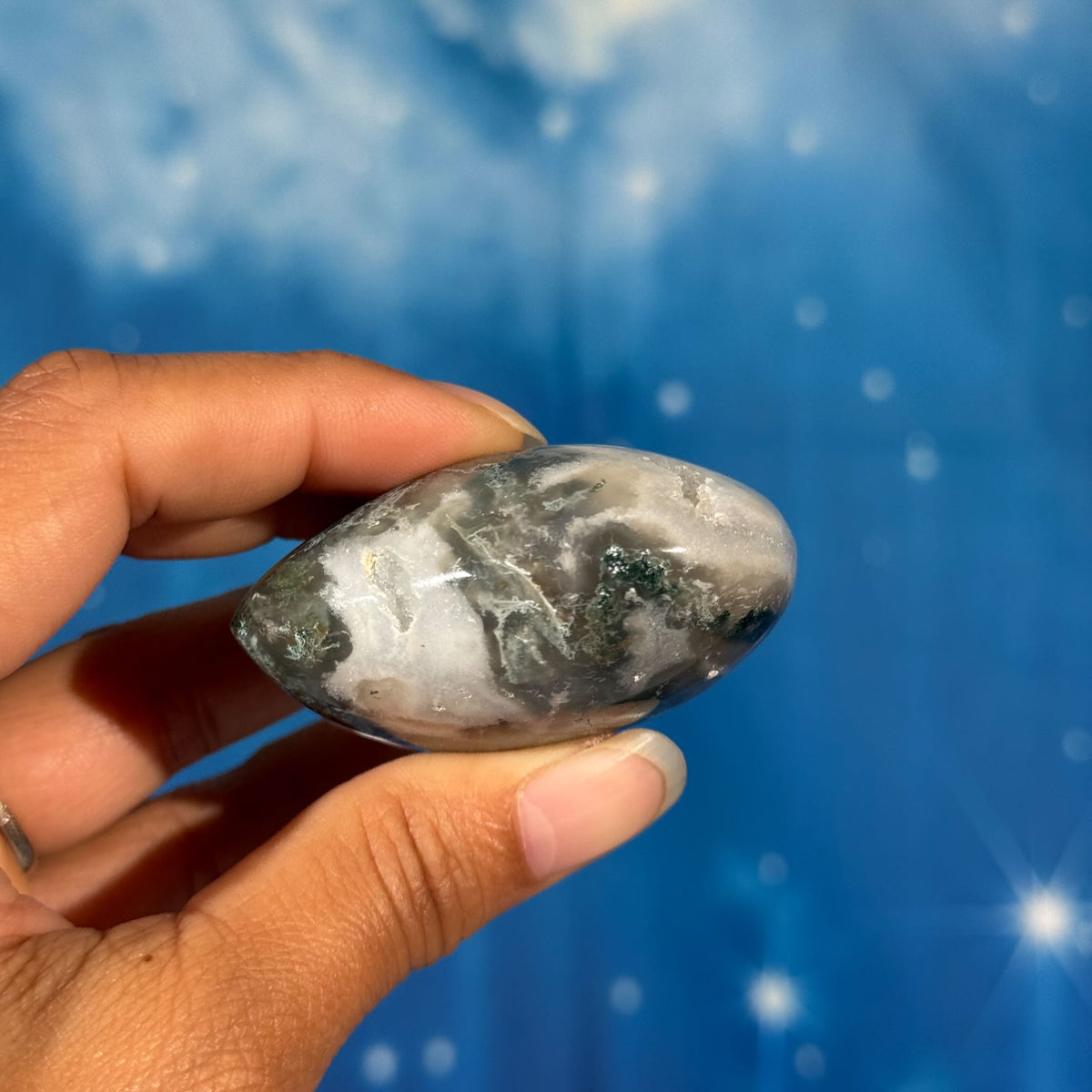 Moss Agate Heart – 0.113 kg