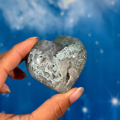 Moss Agate Heart – 0.111 kg