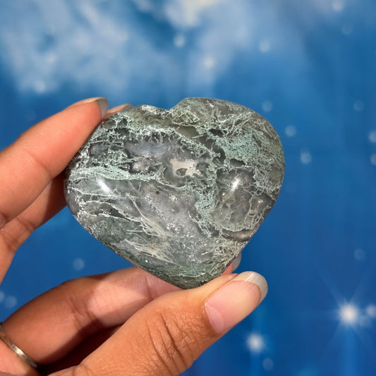 Moss Agate Heart – 0.111 kg