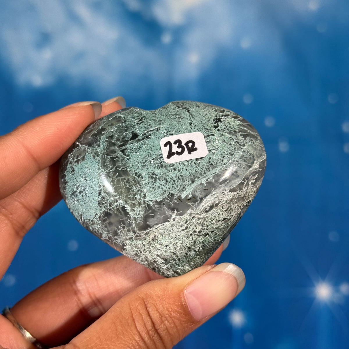 Moss Agate Heart – 0.111 kg