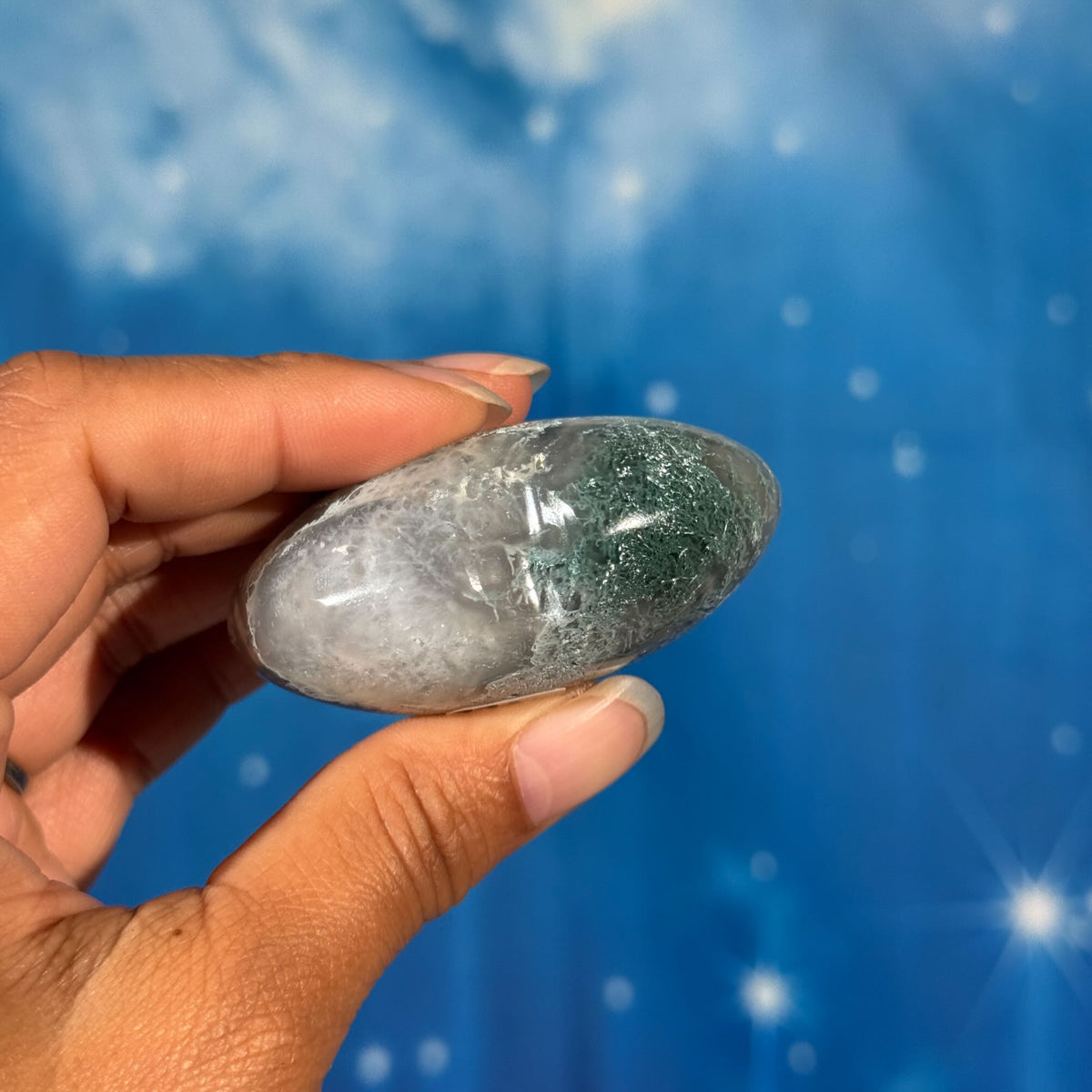Moss Agate Heart – 0.105 kg