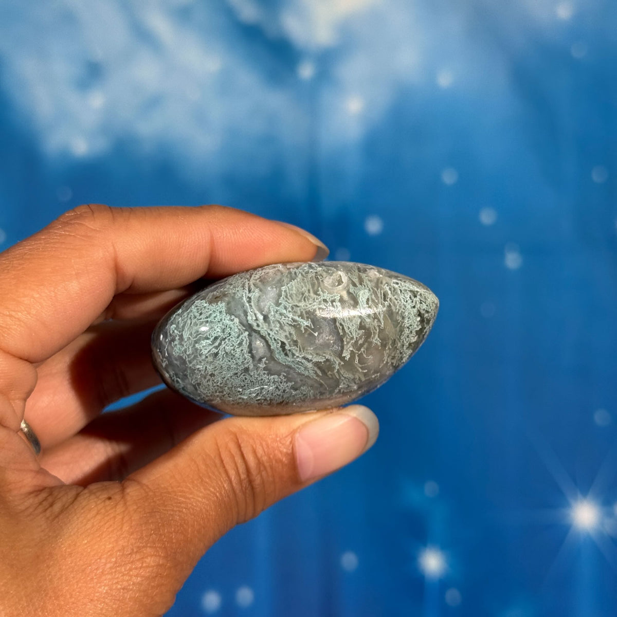 Moss Agate Heart – 0.105 kg