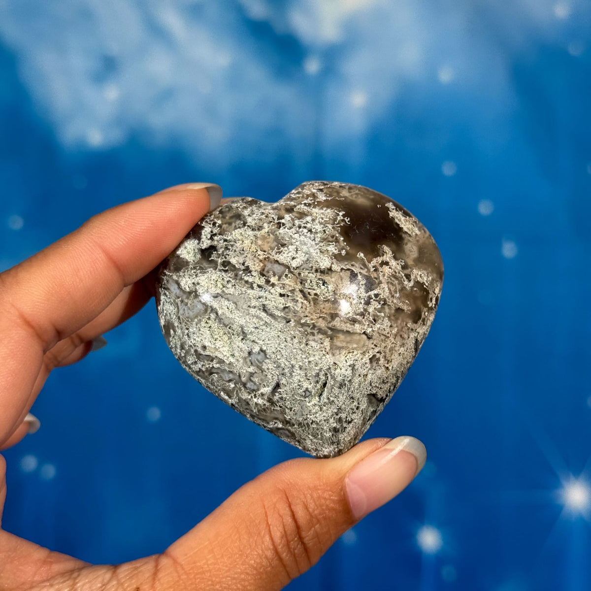 Moss Agate Heart – 0.096 kg