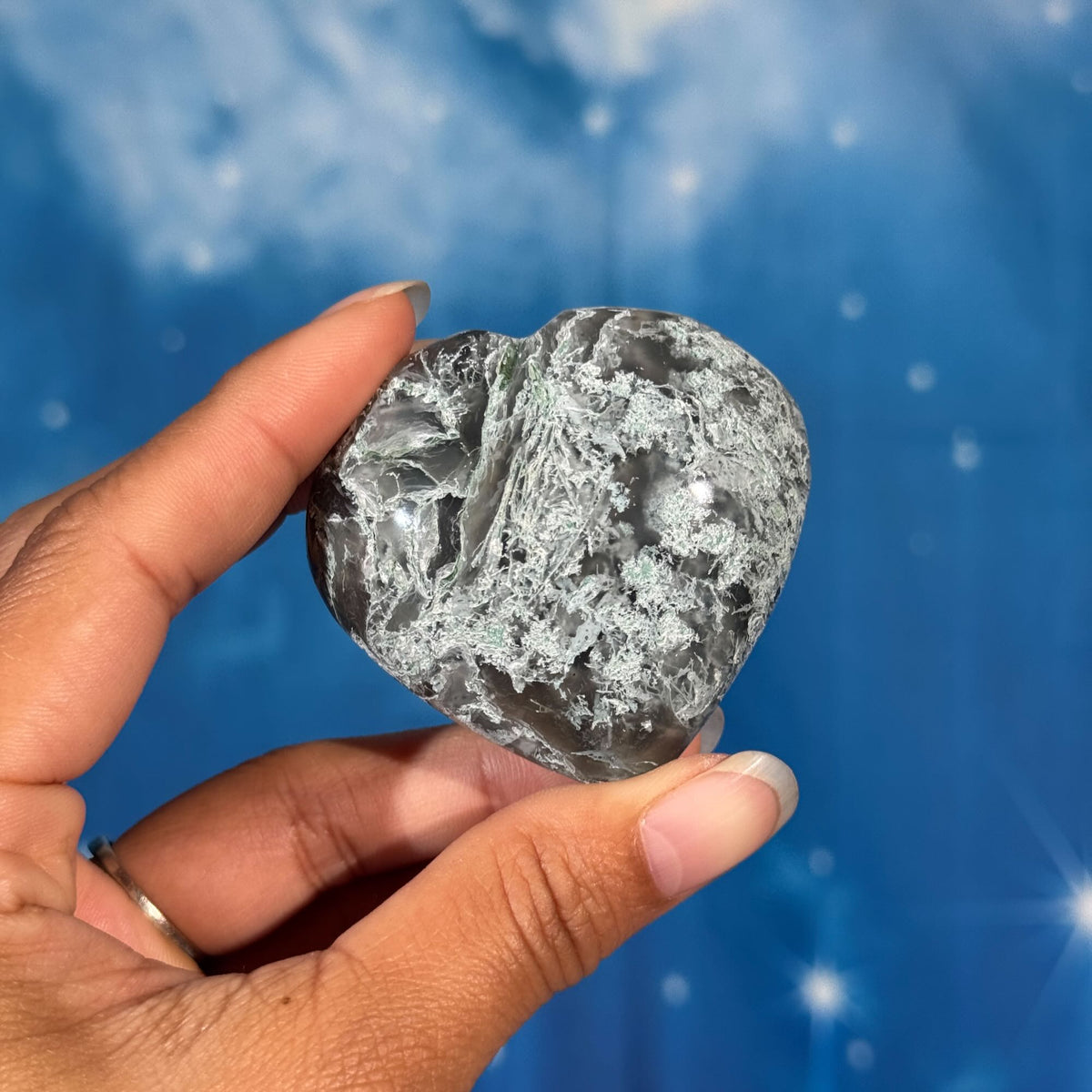Moss Agate Heart – 0.096 kg