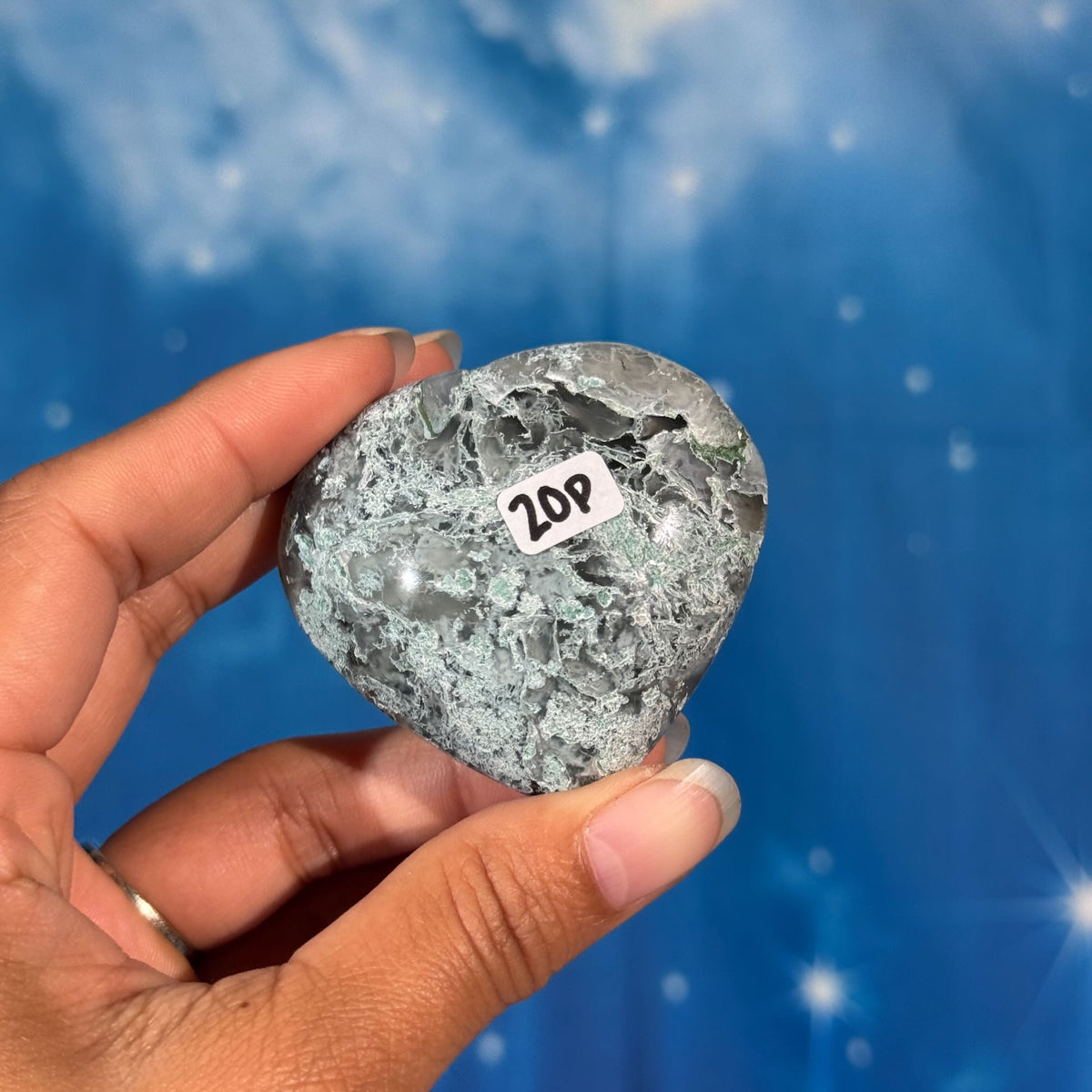 Moss Agate Heart – 0.096 kg